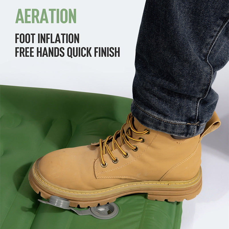 Inflatable sleeping mat with comfort and insulation mechanism Stornfield
