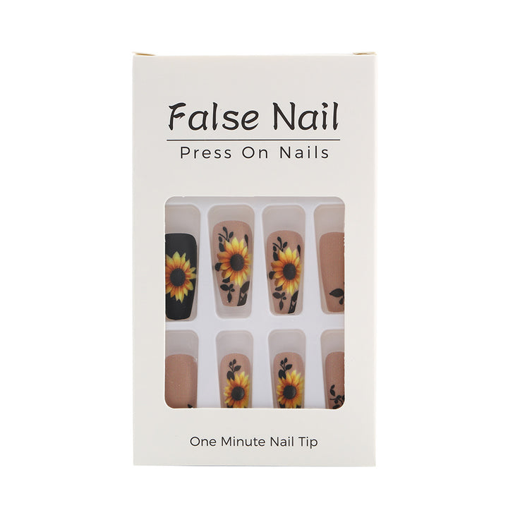 Artificial nails with sunflower motif Stornfield