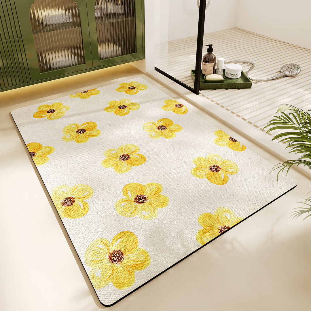 Floral Design Bath Mat