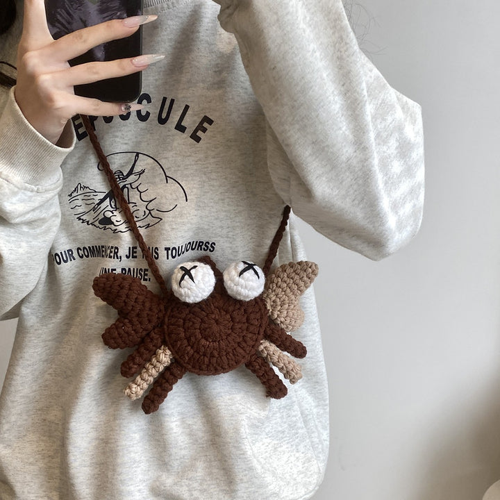 Crochet Crab-Shaped Crossbody Bag