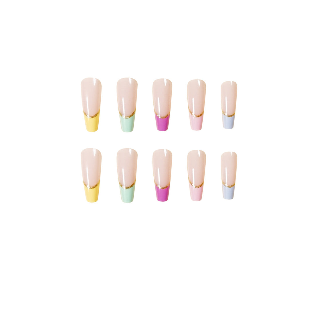 Artful Nail Extensions with Modern Color Design and Glitter Stornfield