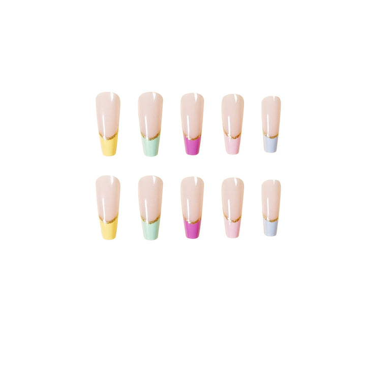 Artful Nail Extensions with Modern Color Design and Glitter Stornfield