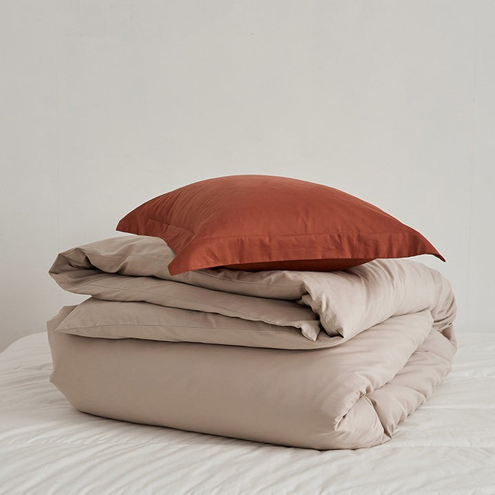 Premium Cotton-Sateen Reversible Duvet Cover and Envelope Pillowcase Set