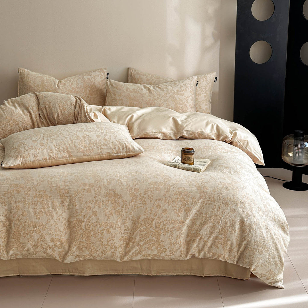 Reversible Printed Duvet Cover Set with Sateen-Feel Pillowcases