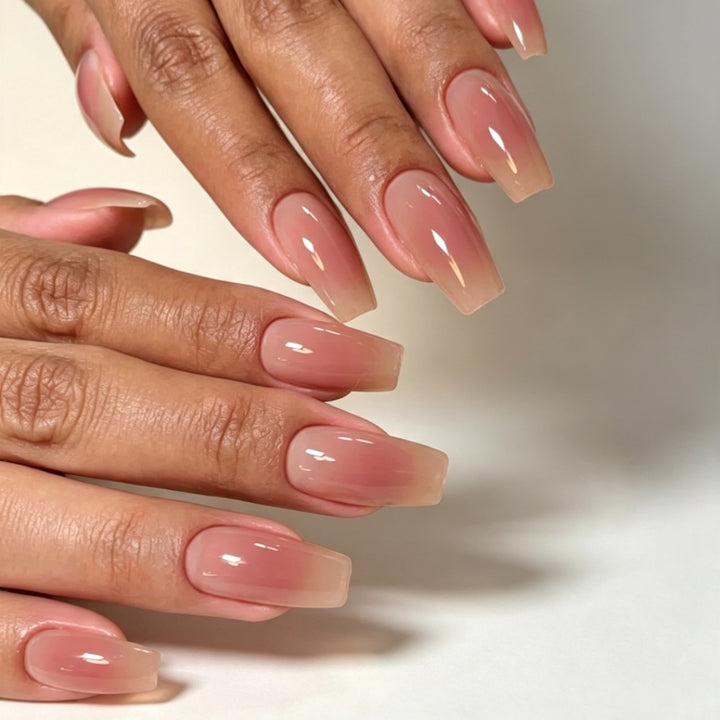 Natural Glossy Square Press-On Nails Stornfield