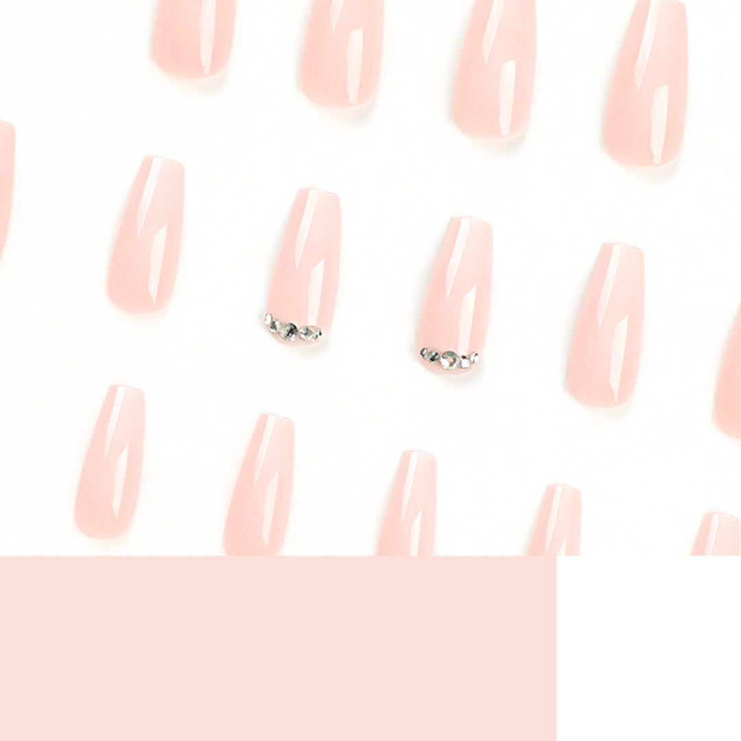 Artful Nail Extensions with Elegant Ombre Design and Rhinestone Accents Stornfield