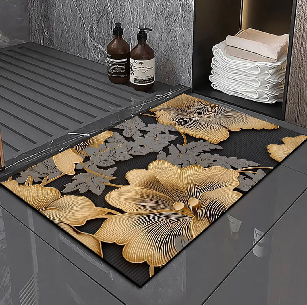 3D Floral Design Bath Mat Stornfield