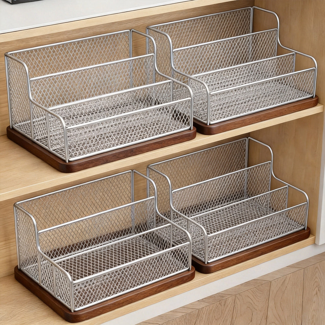 Space-Saving Under-Bed Metal Shoe Drawer Organizer with Pull-Out Wire Grid