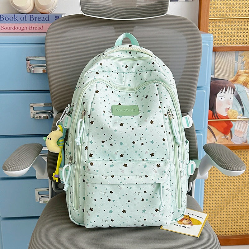 Star-Print Multi-Pocket Backpack Stornfield