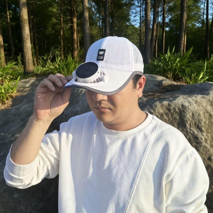 Solar-powered baseball cap with detachable solar fan and breathable honeycomb fabric Stornfield
