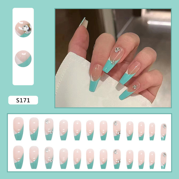 Artificial nail tips with glitter accents and elegant design Stornfield