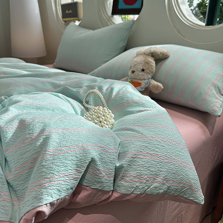 Striped Soft Cotton Bedding Set