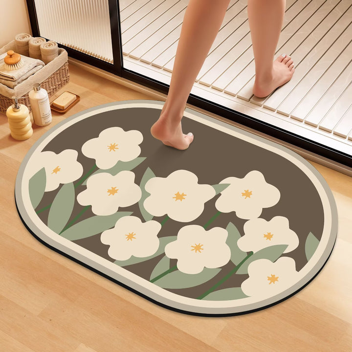 Artistic Floral Bath Mat Stornfield