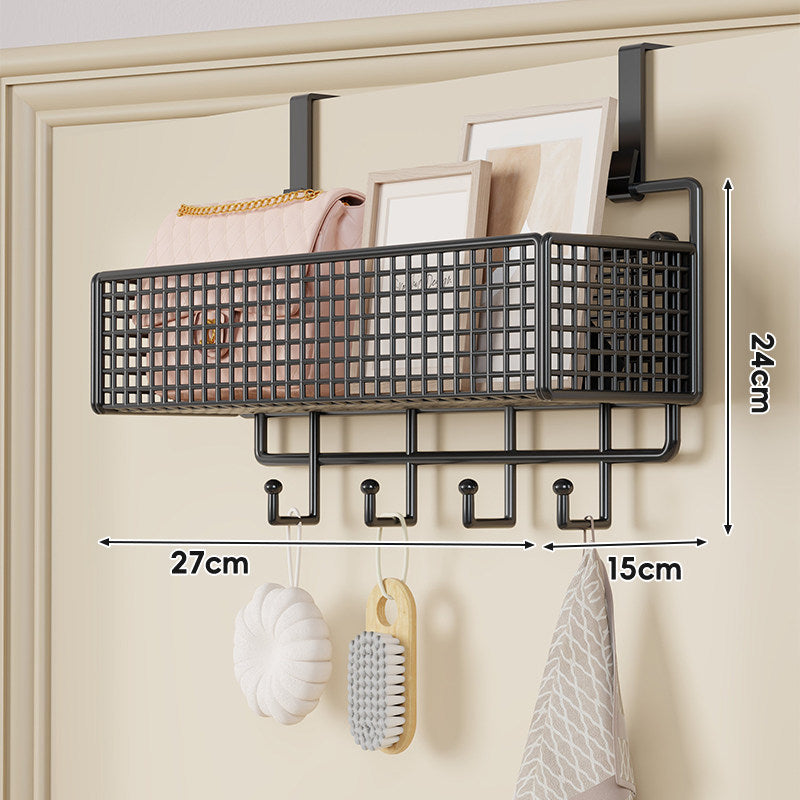 Over-Door Double-Tier Grid Hanging Storage Basket