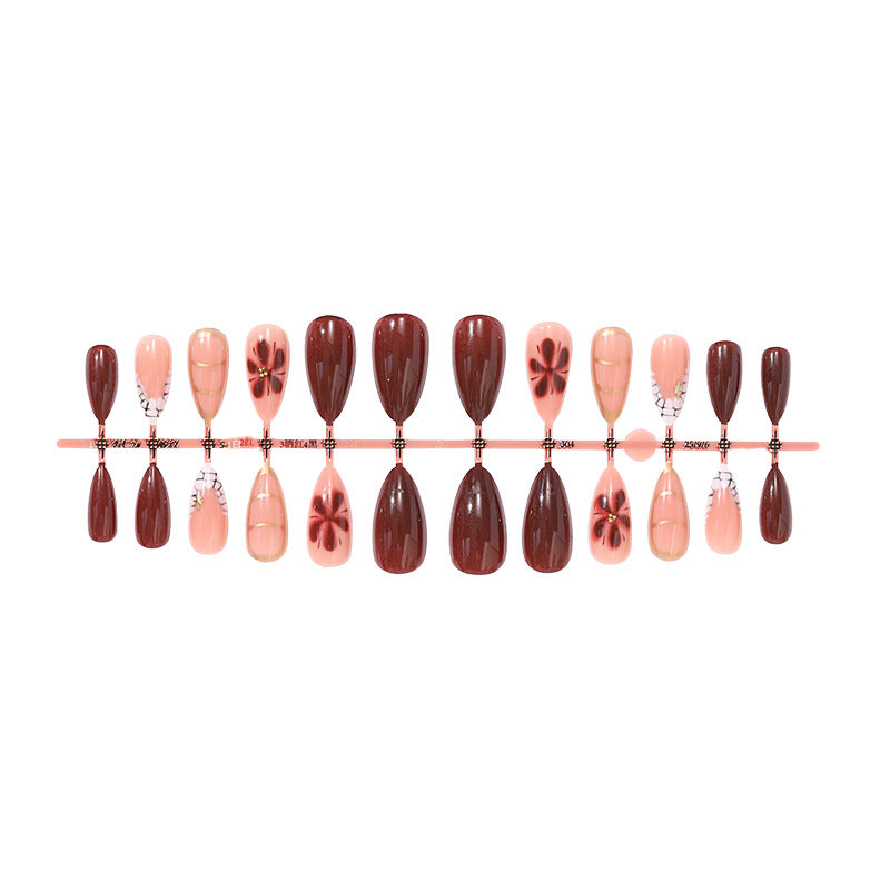 Decorative Floral Press-On Nail Art Set Stornfield