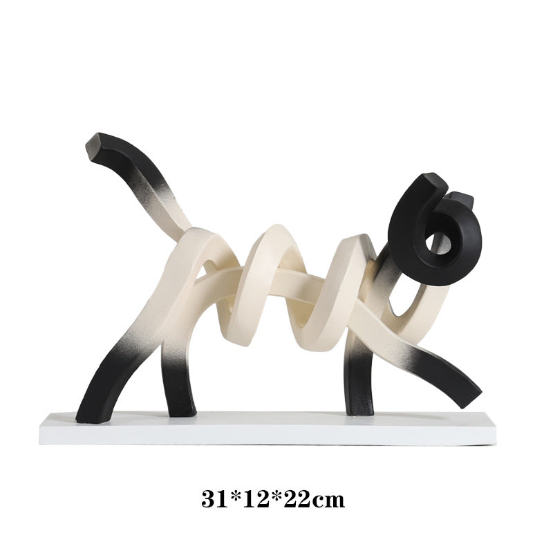 Abstract Art Cat Sculpture
