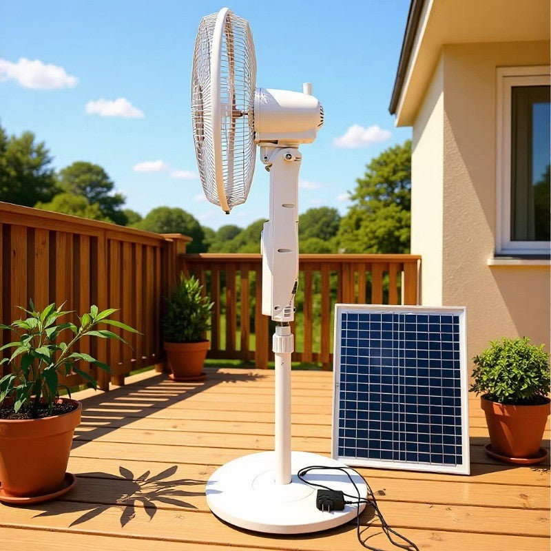 Unisex Solar-Powered Stand Fan with Modern Design and Efficient Air Circulation Stornfield