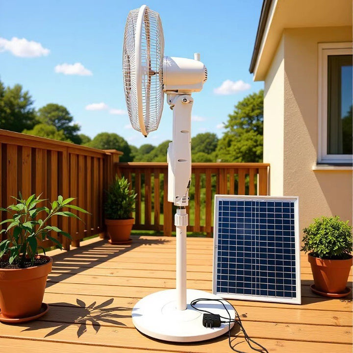 Unisex Solar-Powered Stand Fan with Modern Design and Efficient Air Circulation Stornfield