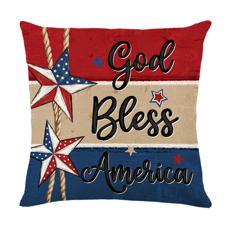 Patriotic Vintage Americana Canvas Throw Pillow Cover