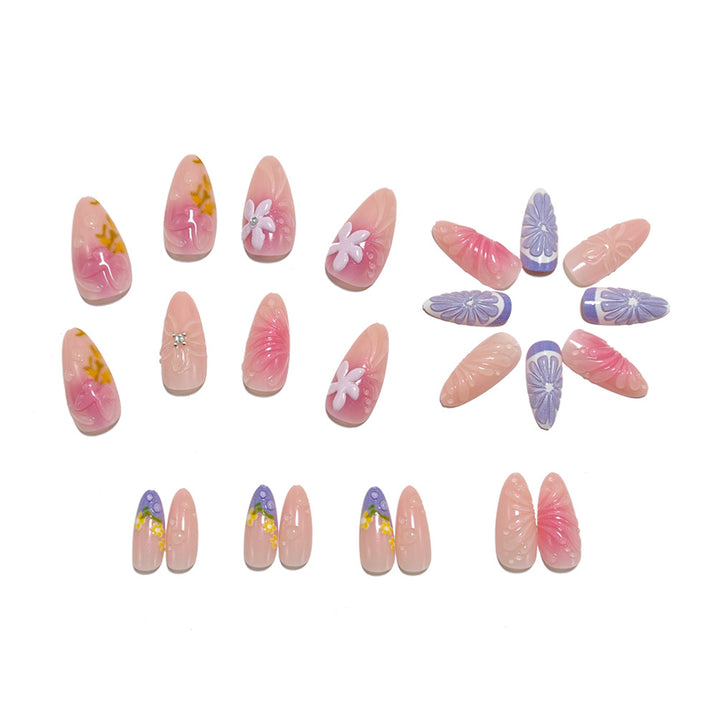 Nail art with artistic 3D flower designs Stornfield