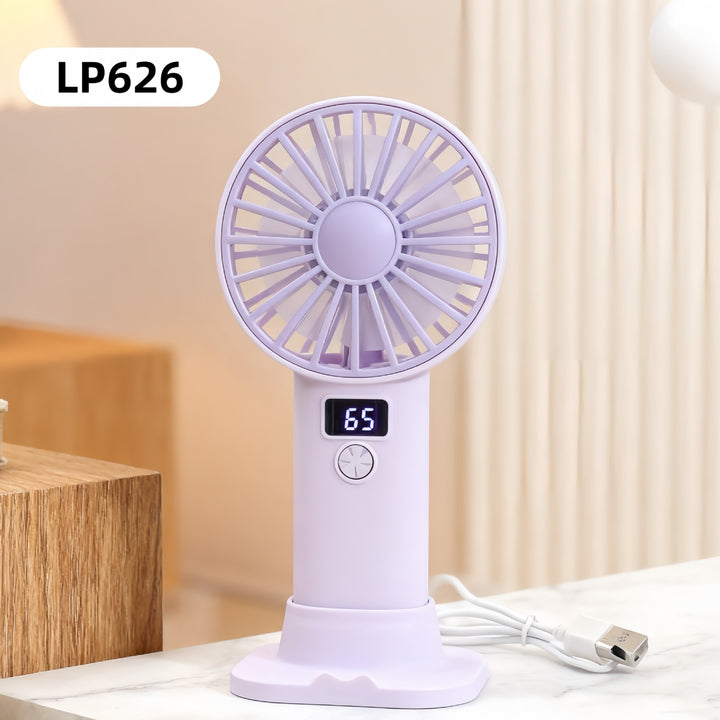 Women Portable Handheld Fan with Digital Speed Setting Stornfield