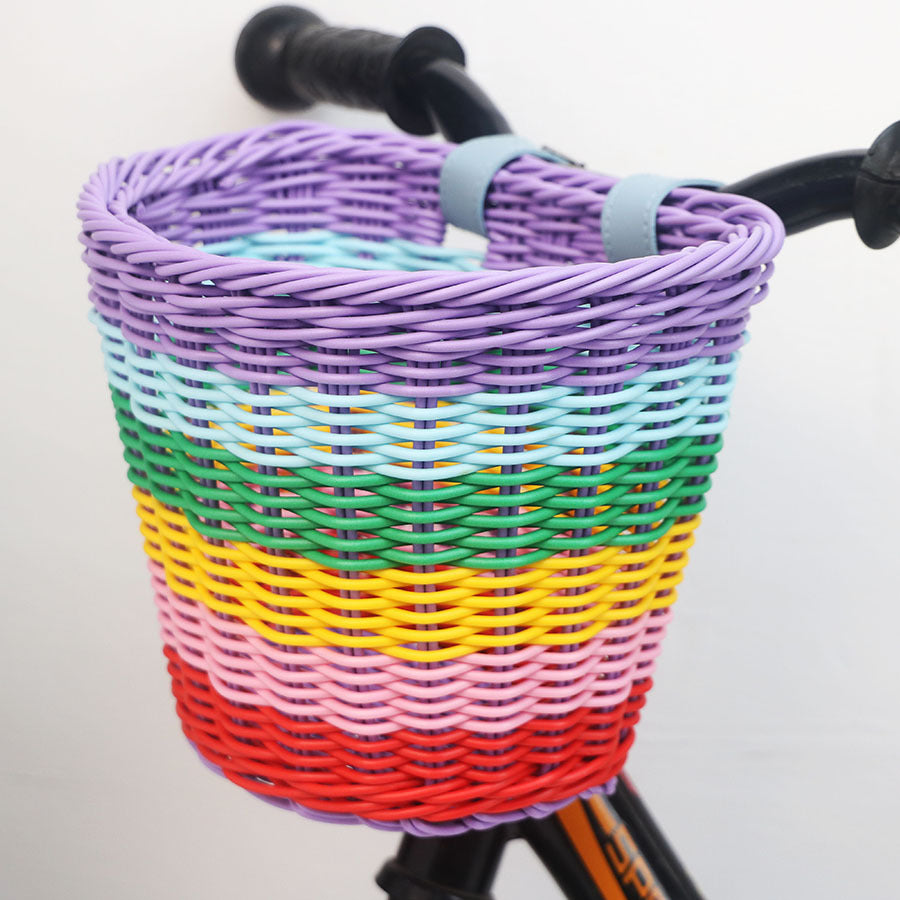 Decorative Woven Storage Basket with Leather Handles Stornfield