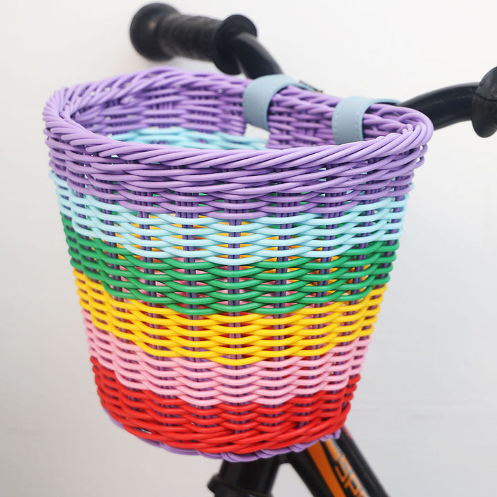 Decorative Woven Storage Basket with Leather Handles Stornfield