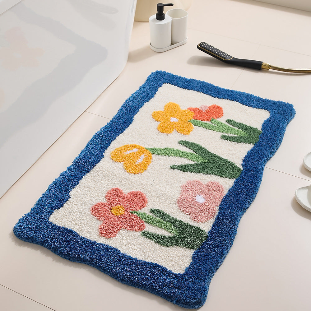 Floral Design Bath Mat