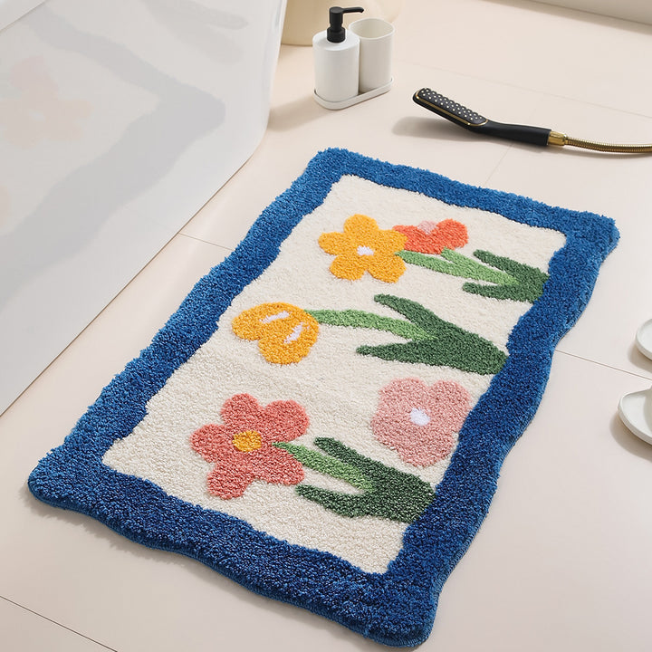 Floral Design Bath Mat