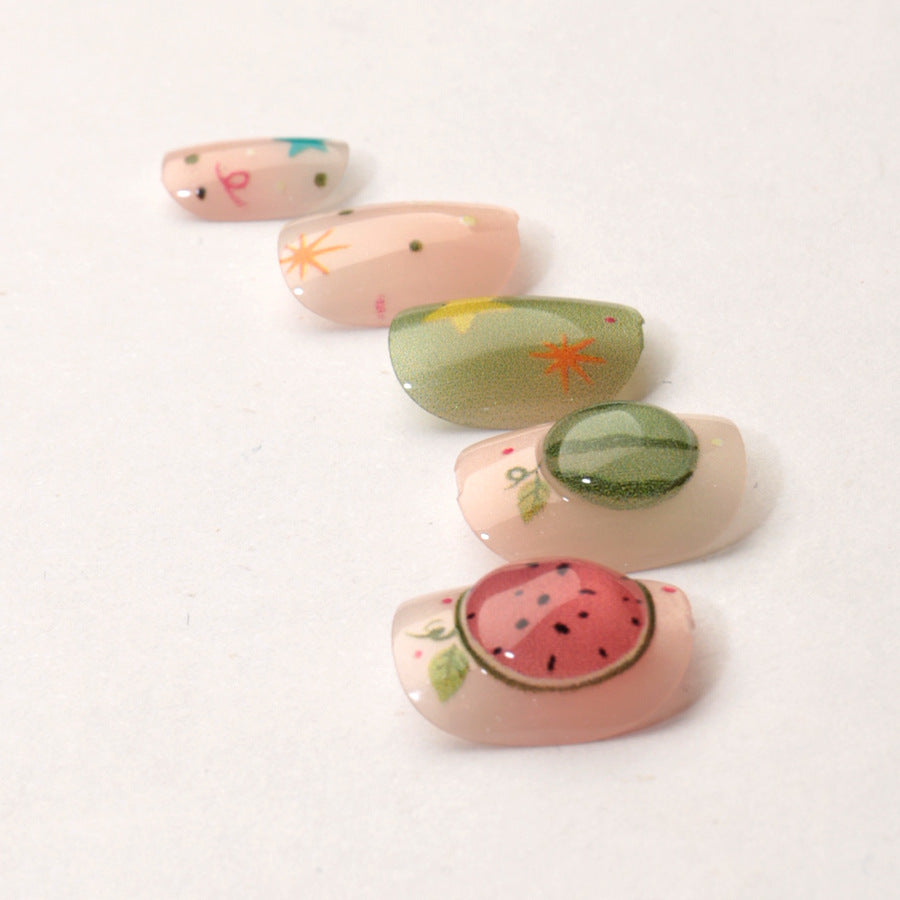 Artistic Fruit-Inspired Press-On Nail Art Set Stornfield