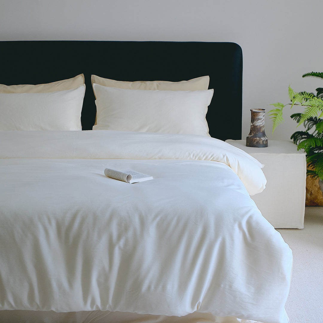 Breathable Long-Staple Cotton Duvet Cover Set with Corner Ties and Tailored Hem