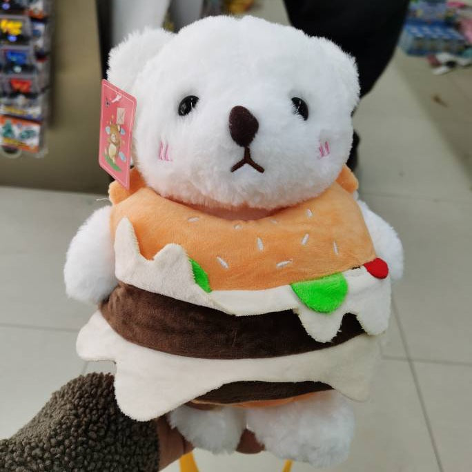 Plush Burger-Themed Teddy Bear