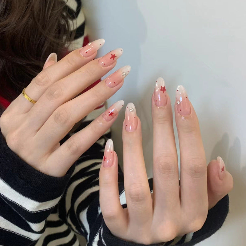 Artistic Star-Embellished Press-On Nails Stornfield