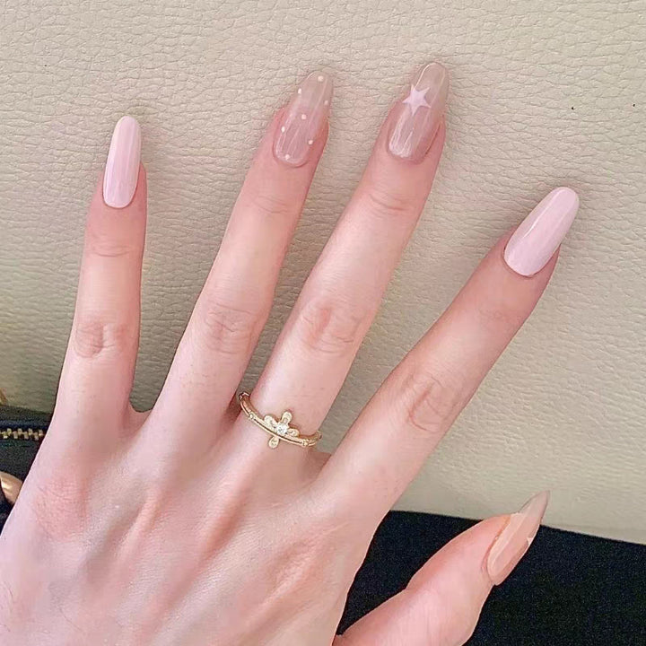 Decorative Press-On Nail Extensions with Bow and Rhinestone Accents Stornfield