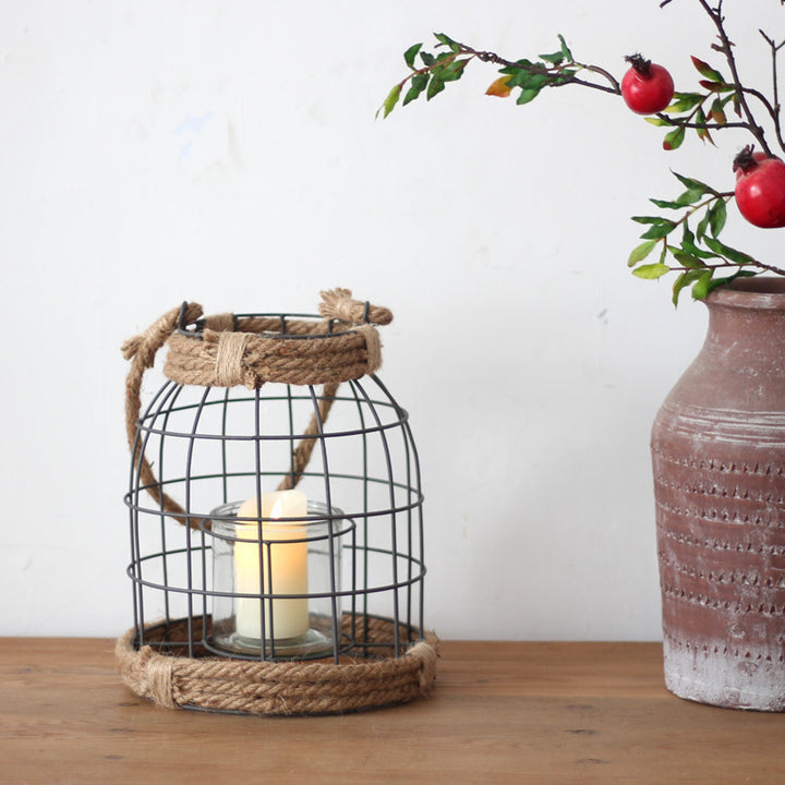 Decorative lantern made of metal and glass Stornfield