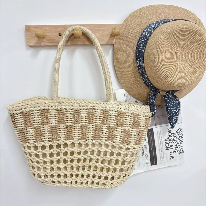 Braided beach bag with airy mesh structure Stornfield