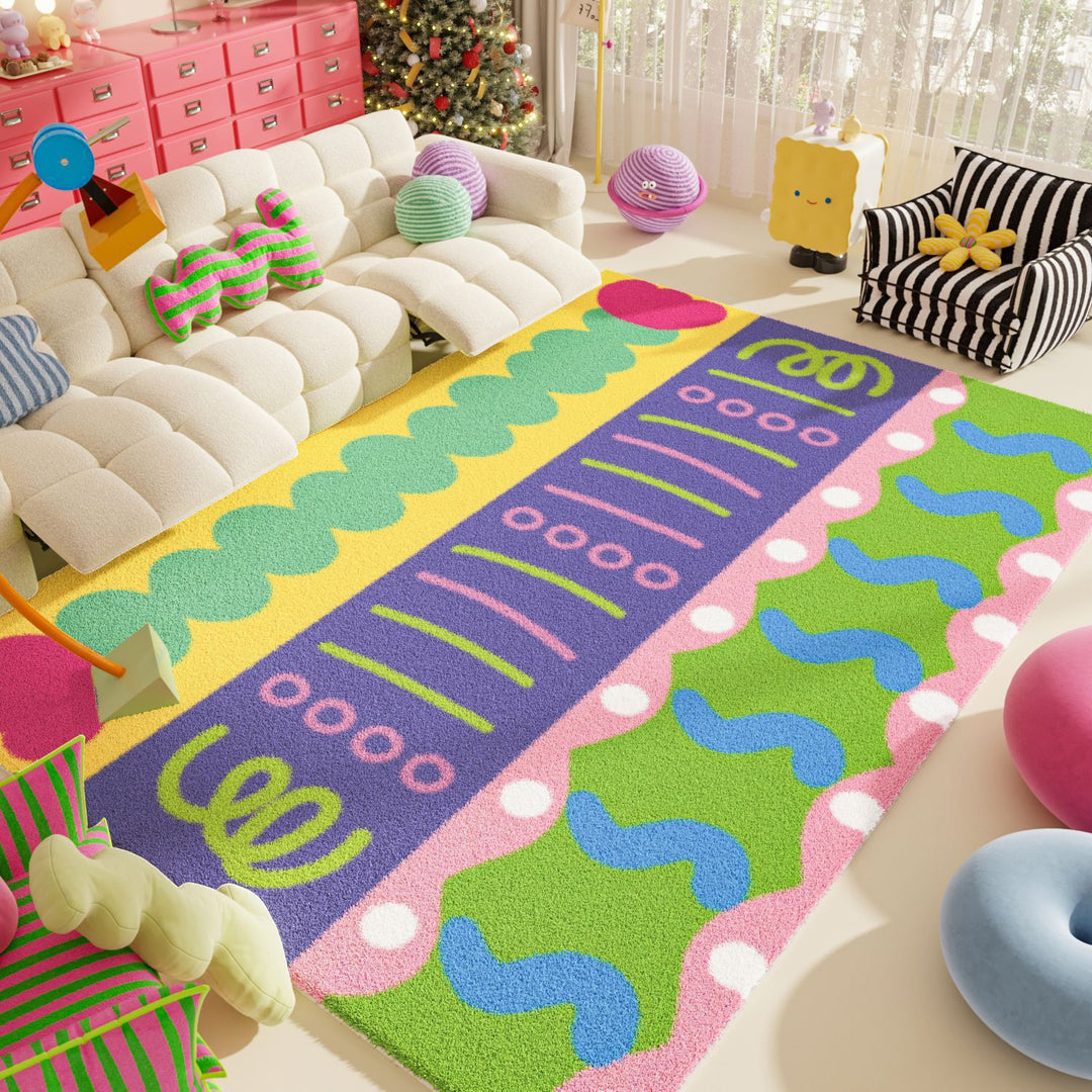 Colorful Geometric Pattern Area Rug for Home