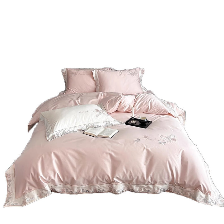 Embroidered Butterfly Cotton-Sateen Duvet Cover Set