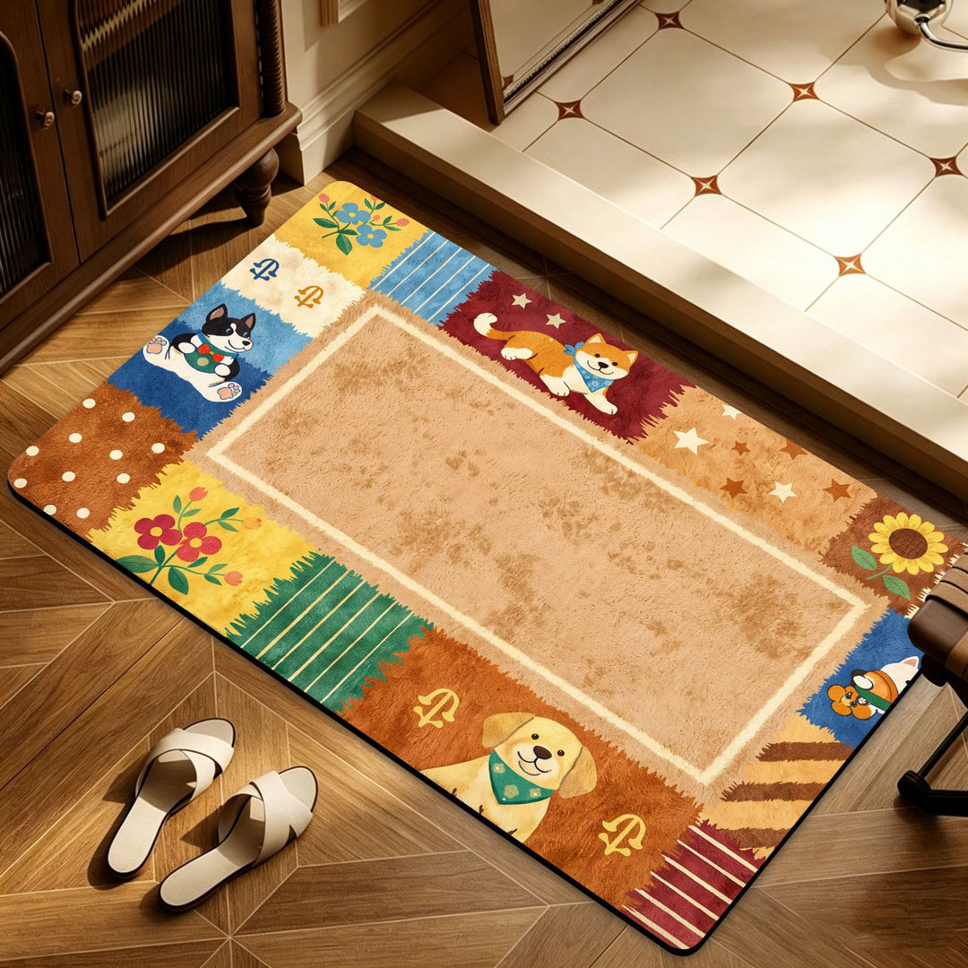 Artistic Floral Patterned Floor Mat Stornfield