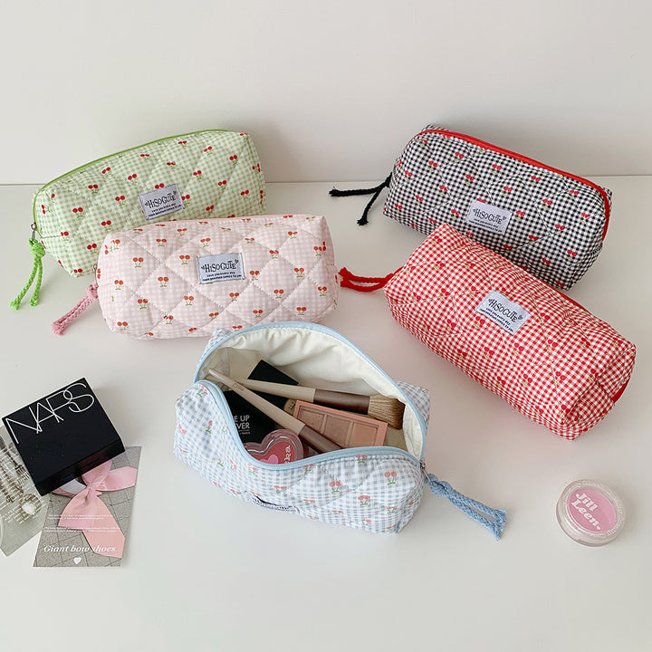 Quilted Cherry Print Pencil Case Stornfield