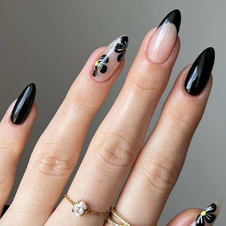 Elegant nail tips with floral accents Stornfield