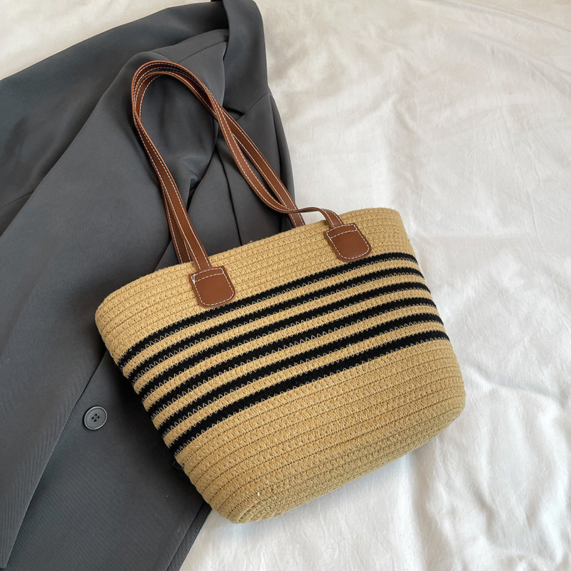 Striped Woven Beach Tote Bag Stornfield