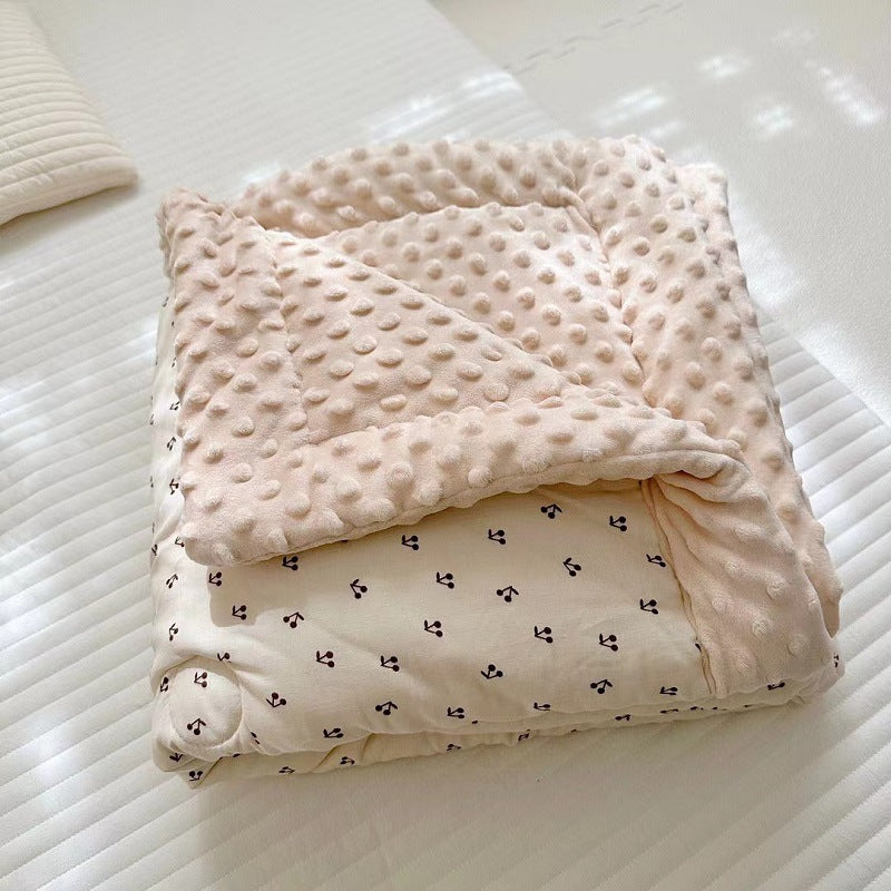 Reversible Minky Dot Plush Baby Blanket