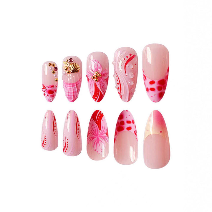 Elegant Floral Acrylic Nail Extensions Stornfield