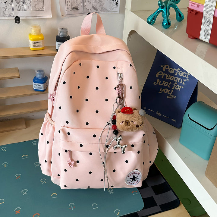 Playful Polka Dot Casual Backpack Stornfield