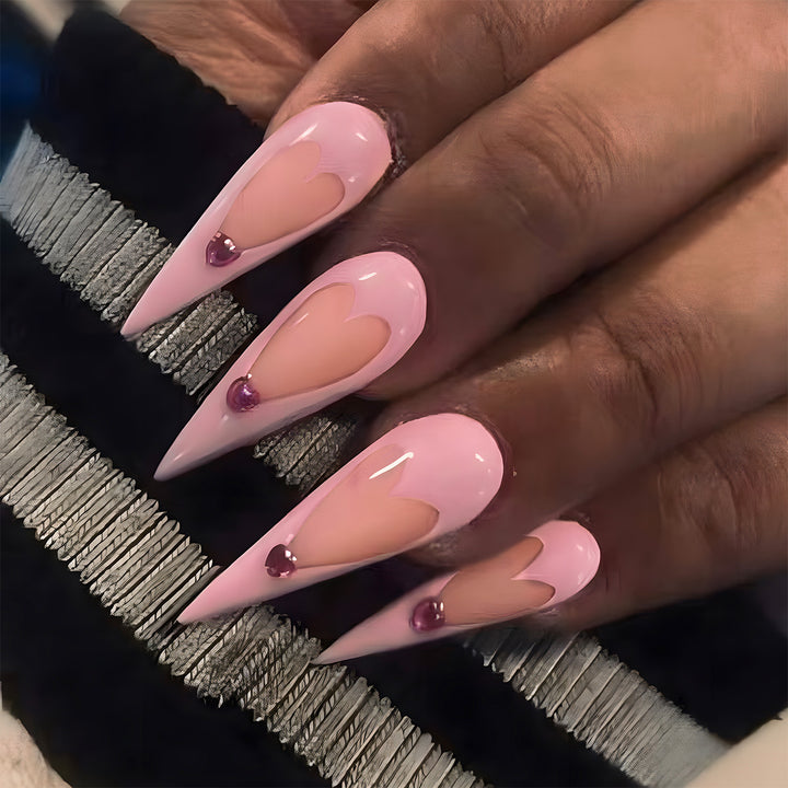 Heart-Designed Stiletto Press-On Nails Stornfield