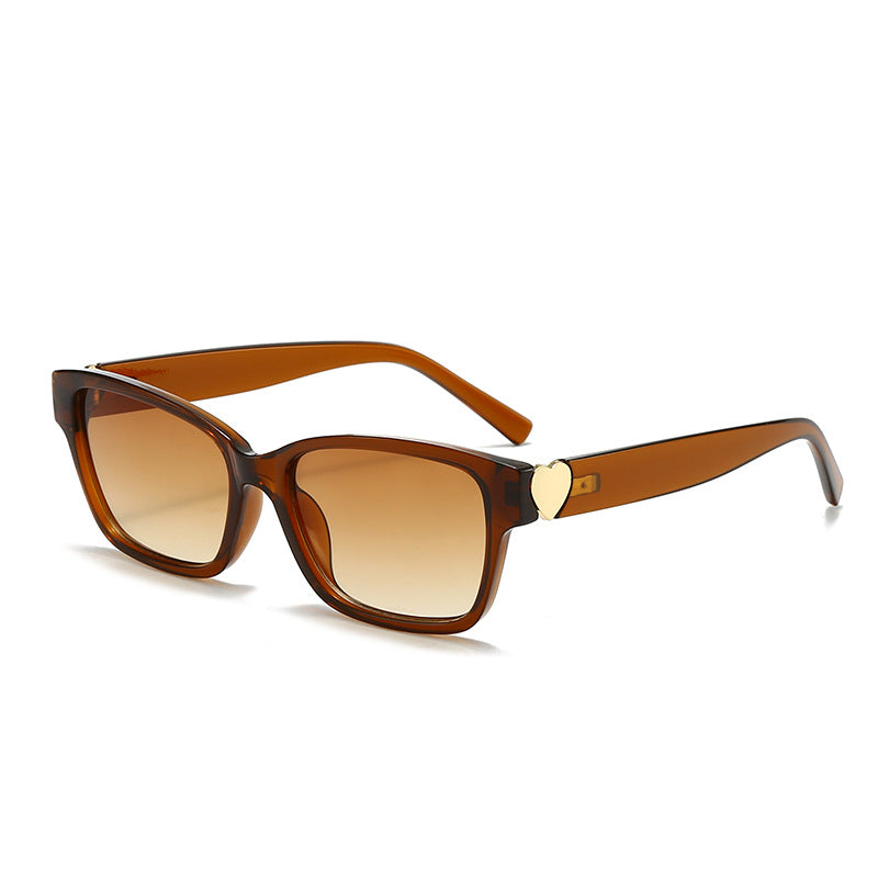 Women's fashionable square sunglasses with heart accents Stornfield