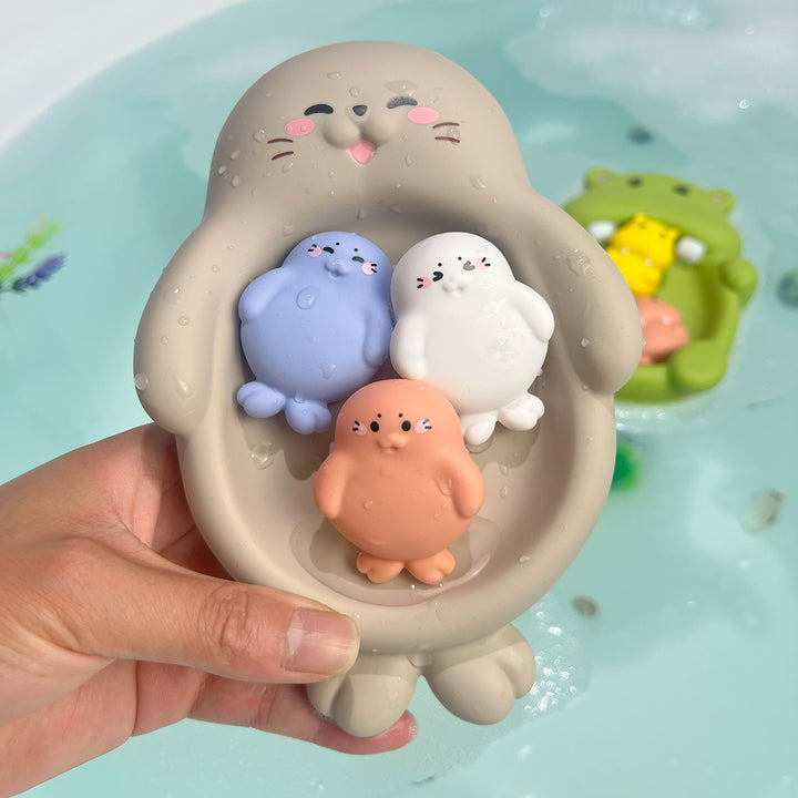 Unisex Bath Fun Toy Set with Cute Hippopotamus Figures Stornfield