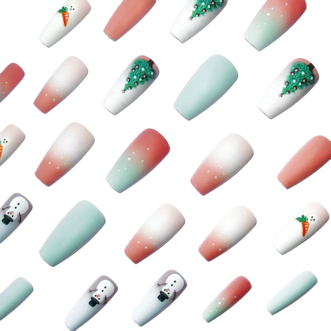 Artificial nails with winter snowman design Stornfield
