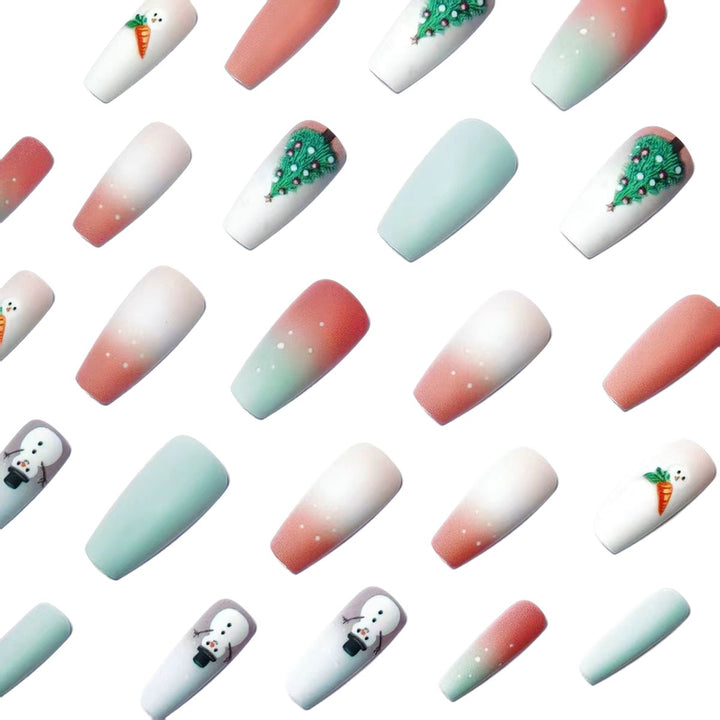 Artificial nails with winter snowman design Stornfield